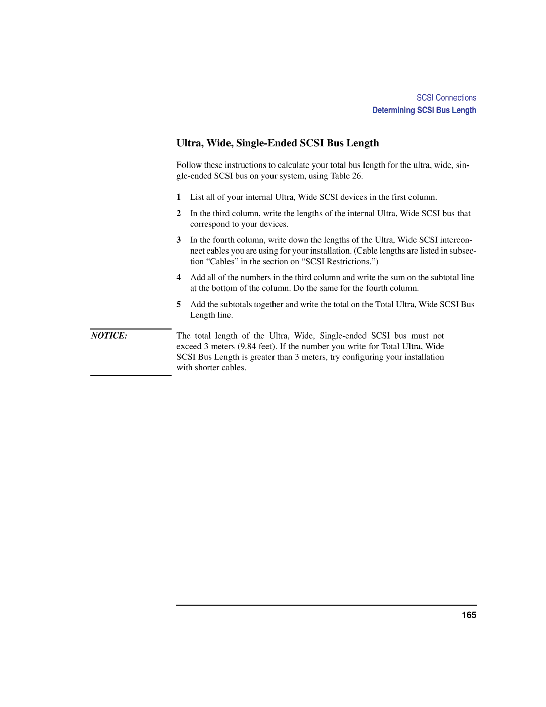 Compaq C360, C240, C180, C200, C160 manual Ultra, Wide, Single-Ended Scsi Bus Length 