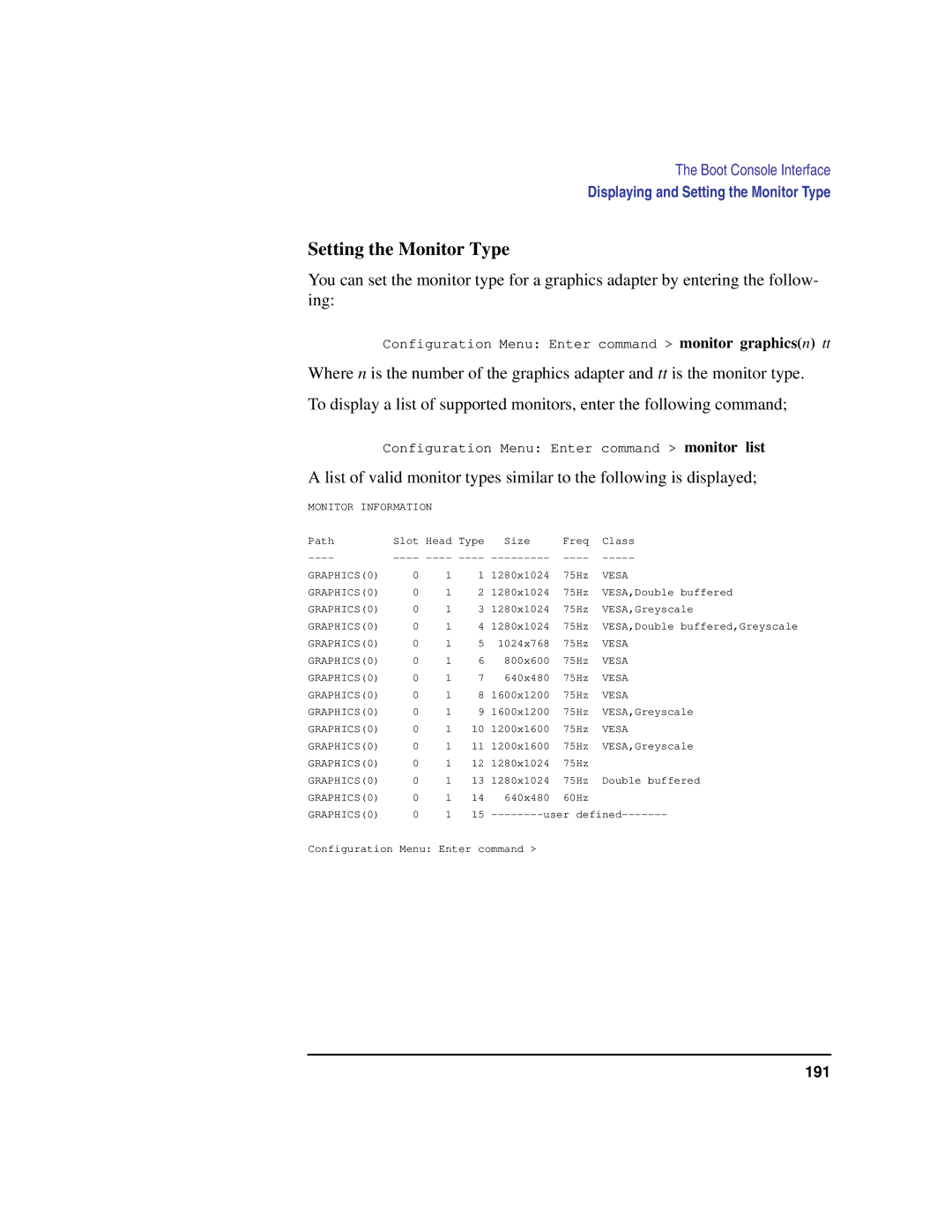 Compaq C160, C240, C180, C200, C360 manual Setting the Monitor Type 