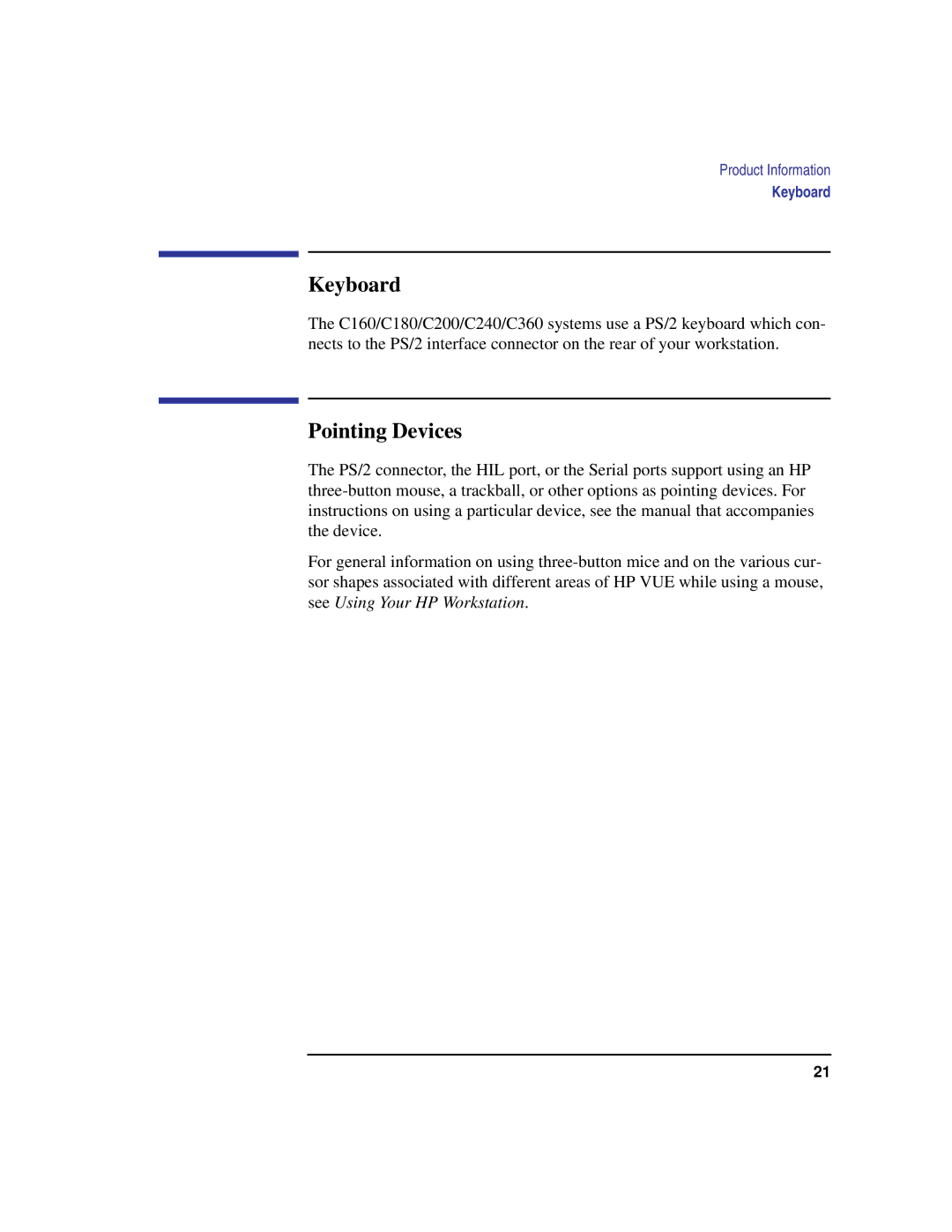 Compaq C160, C240, C180, C200, C360 manual Keyboard, Pointing Devices 