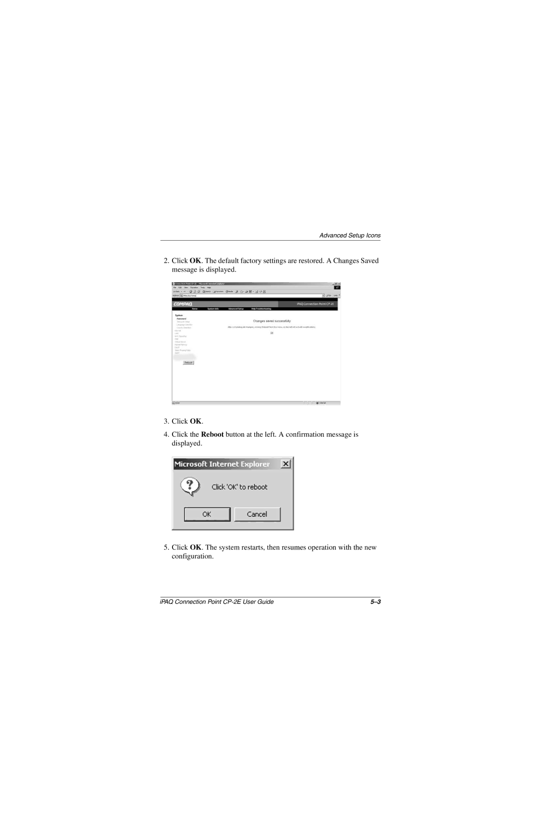 Compaq CP-2E manual Advanced Setup Icons 