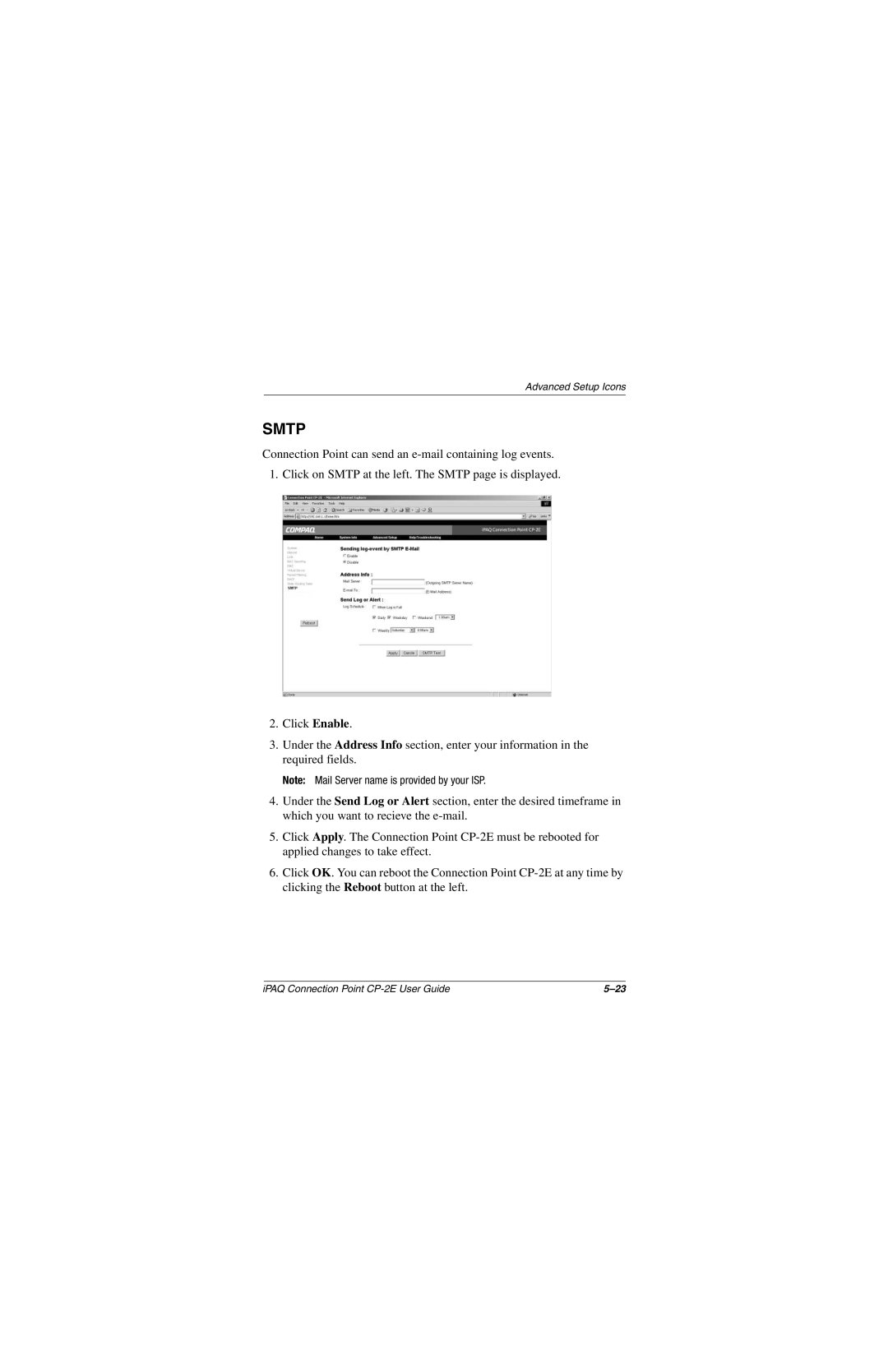 Compaq CP-2E manual Smtp 