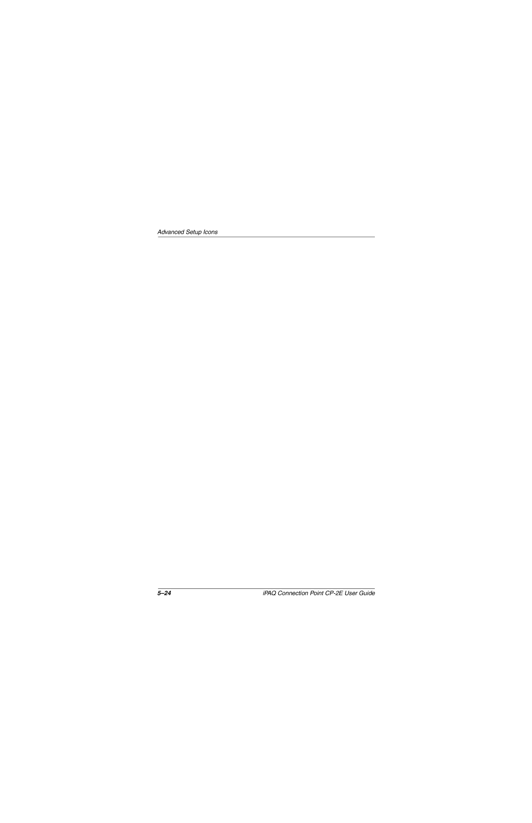 Compaq CP-2E manual Advanced Setup Icons 