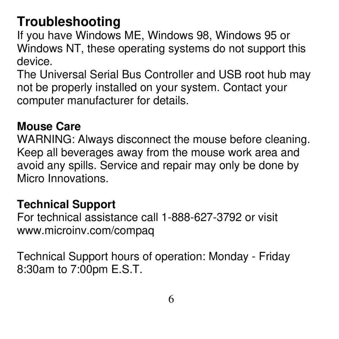 Compaq CPQ300iD manual Troubleshooting 