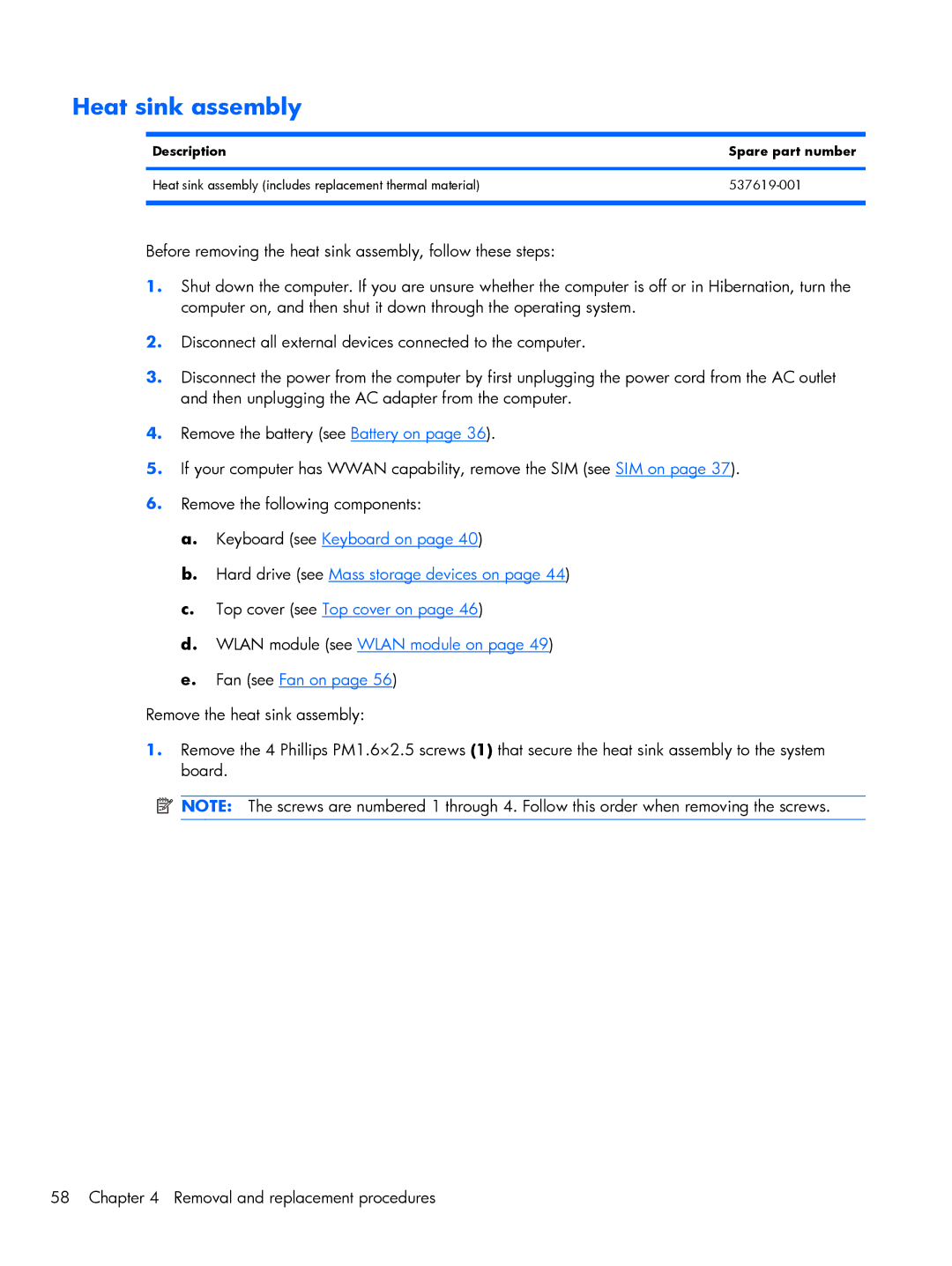 Compaq CQ10, 102 manual Heat sink assembly 