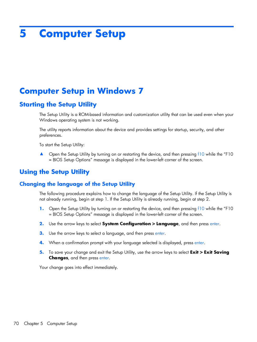 Compaq CQ10, 102 manual Computer Setup in Windows, Starting the Setup Utility, Using the Setup Utility 