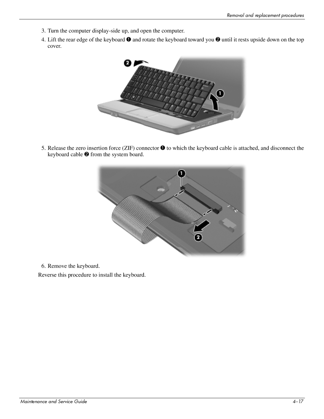 Compaq CQ20 manual Removal and replacement procedures 