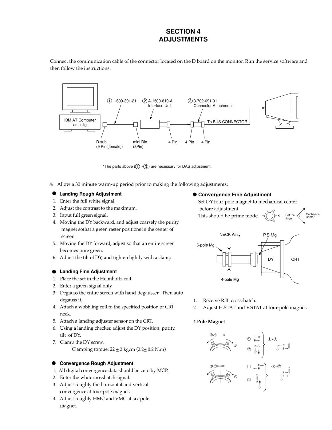 Compaq D-1H specifications Section Adjustments, Landing Rough Adjustment 