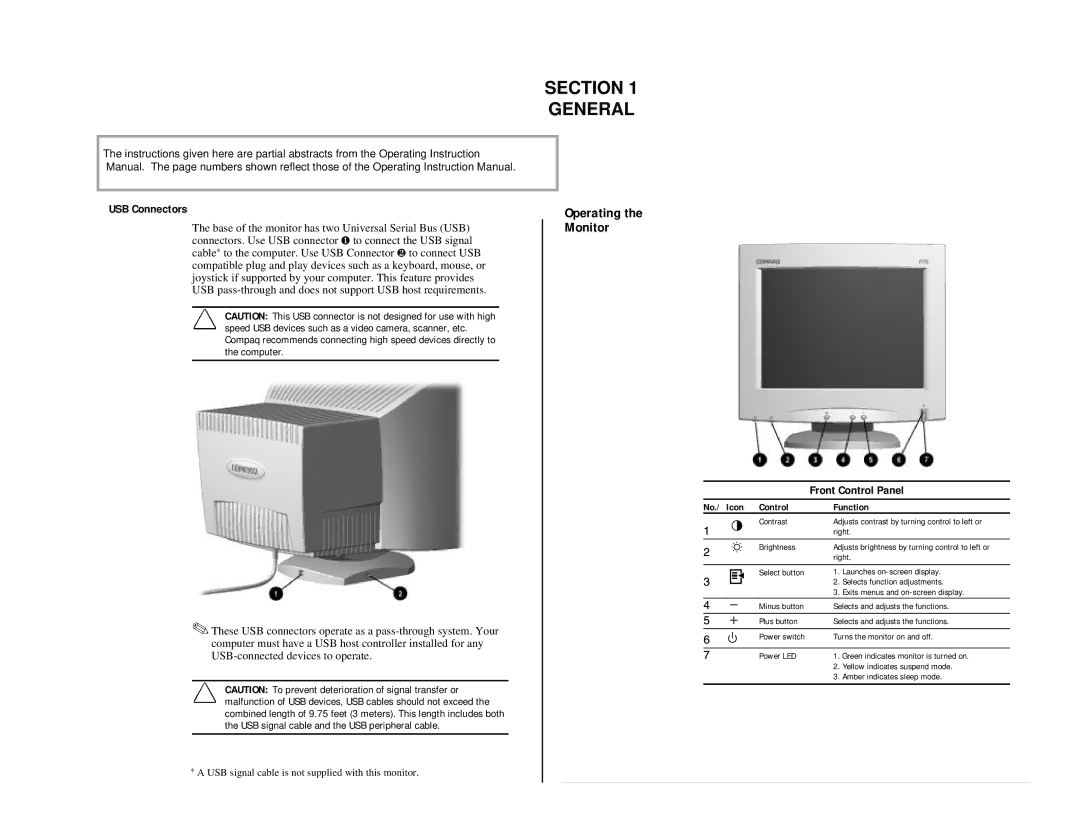 Compaq D-1H specifications General 