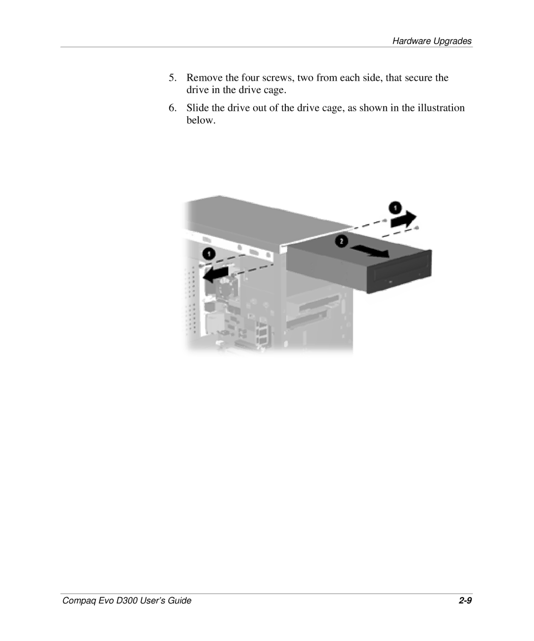 Compaq D300v Series manual Hardware Upgrades 