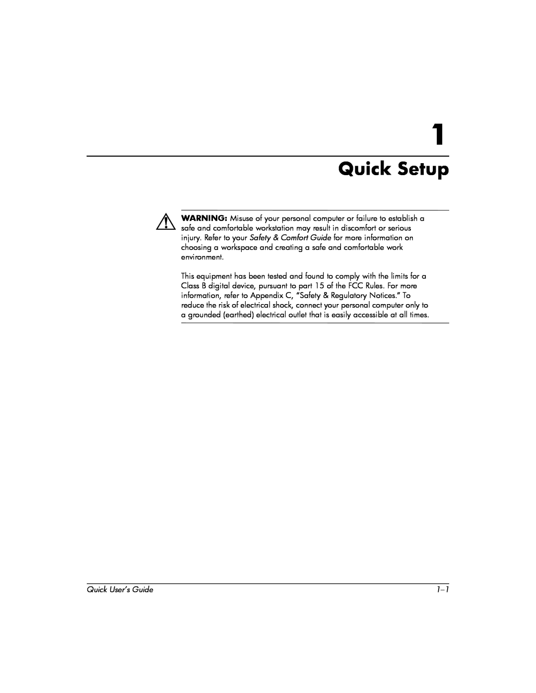 Compaq D510 e-pc manual Quick Setup, Quick User’s Guide 