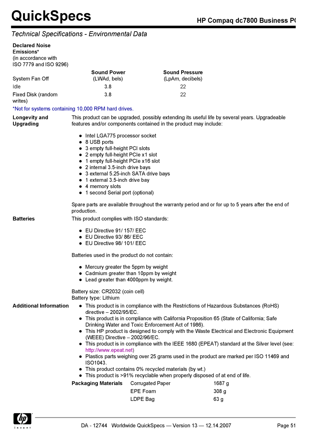 Compaq dc7800 manual 1687 g 