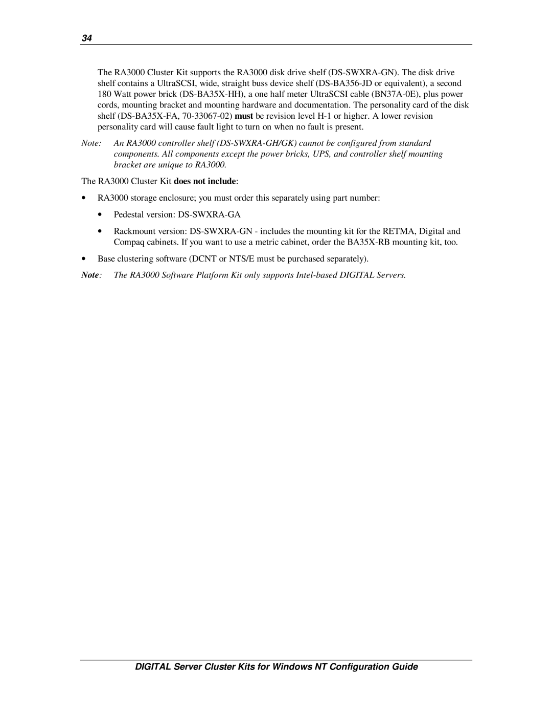 Compaq DIGITAL Server Cluster Kits for Windows NT manual 