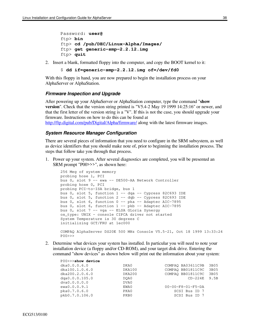 Compaq DS10, ES40, DS20E appendix DKA0 Compaq BA03611C9B 