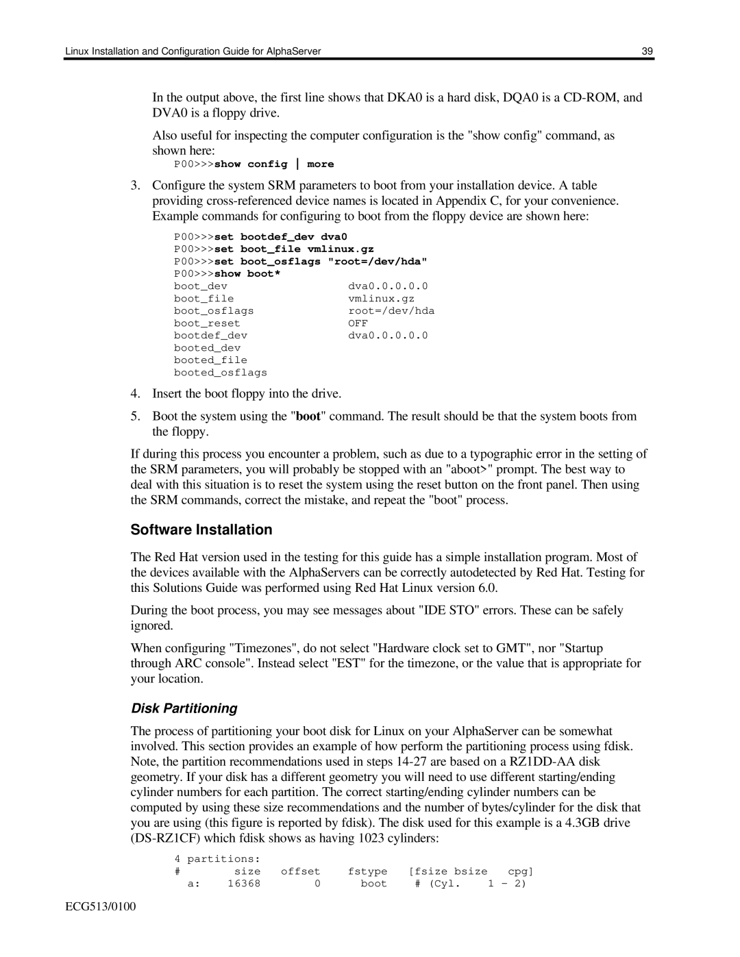 Compaq DS20E, DS10, ES40 appendix Software Installation 