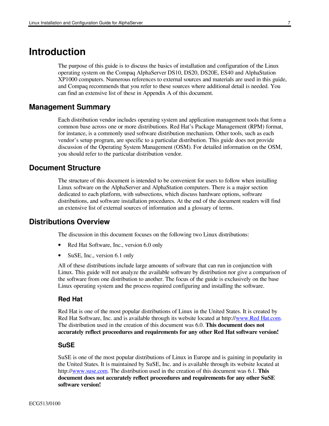 Compaq DS20E, DS10, ES40 appendix Introduction, Management Summary 