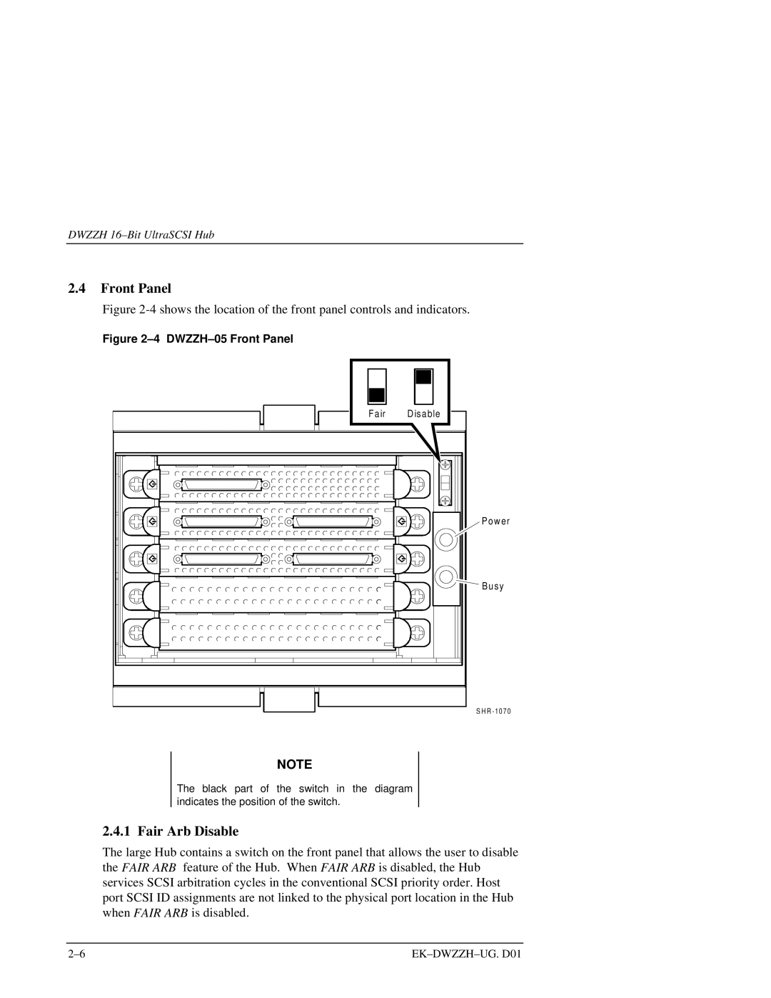 Compaq DWZZH manual Front Panel, Fair Arb Disable 