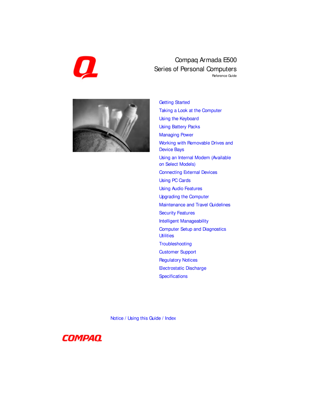 Compaq specifications Compaq Armada E500 