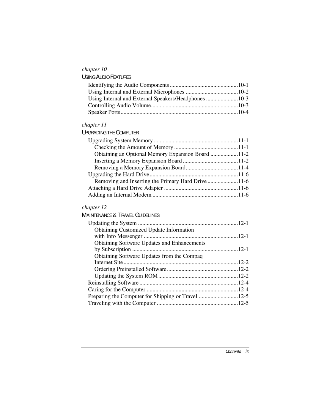 Compaq E500 specifications 10-4 