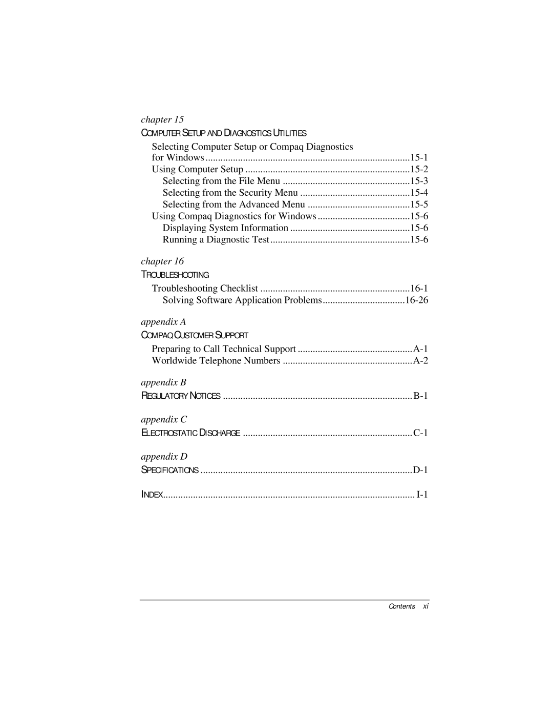 Compaq E500 specifications Appendix a 