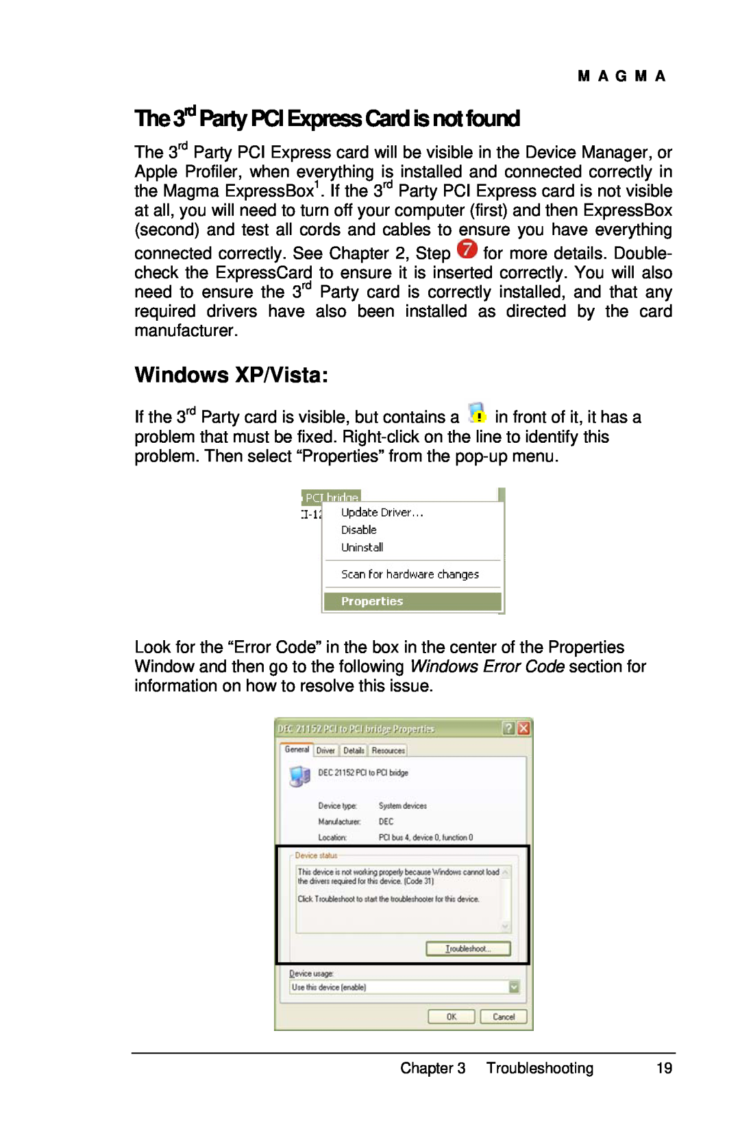 Compaq EB1F, EB1H user manual The3rd PartyPCIExpressCardisnotfound, Windows XP/Vista 
