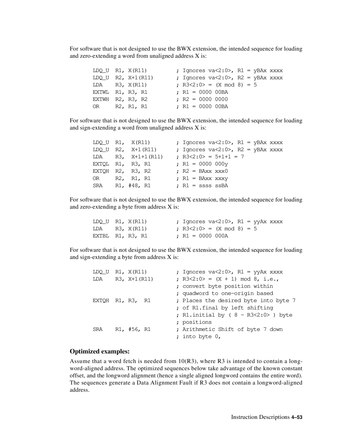 Compaq ECQD2KCTE manual Optimized examples 