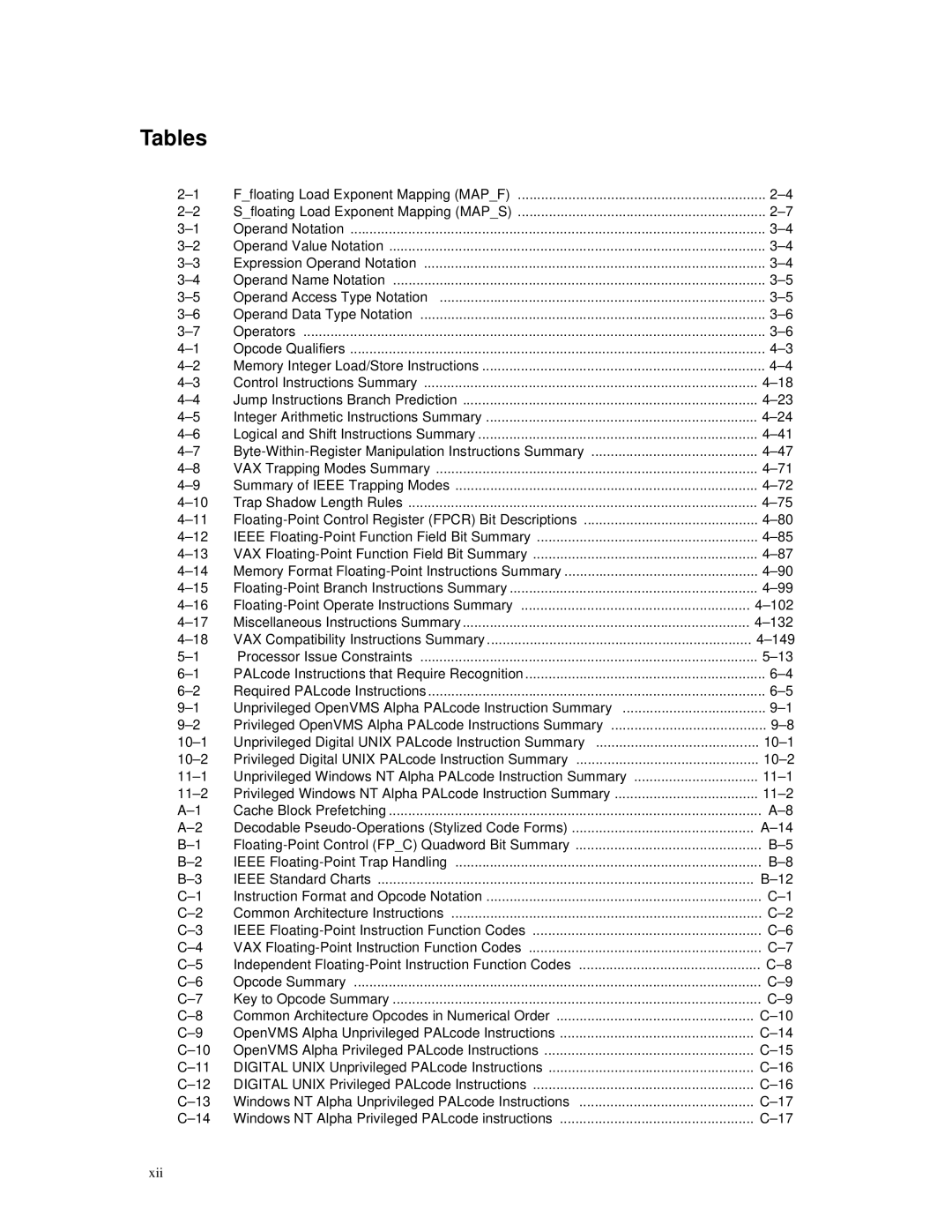 Compaq ECQD2KCTE manual Tables 