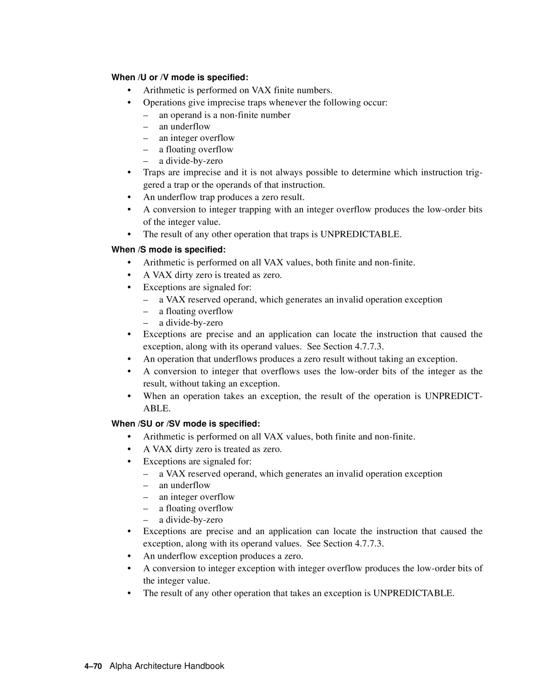 Compaq ECQD2KCTE manual When /U or /V mode is specified 