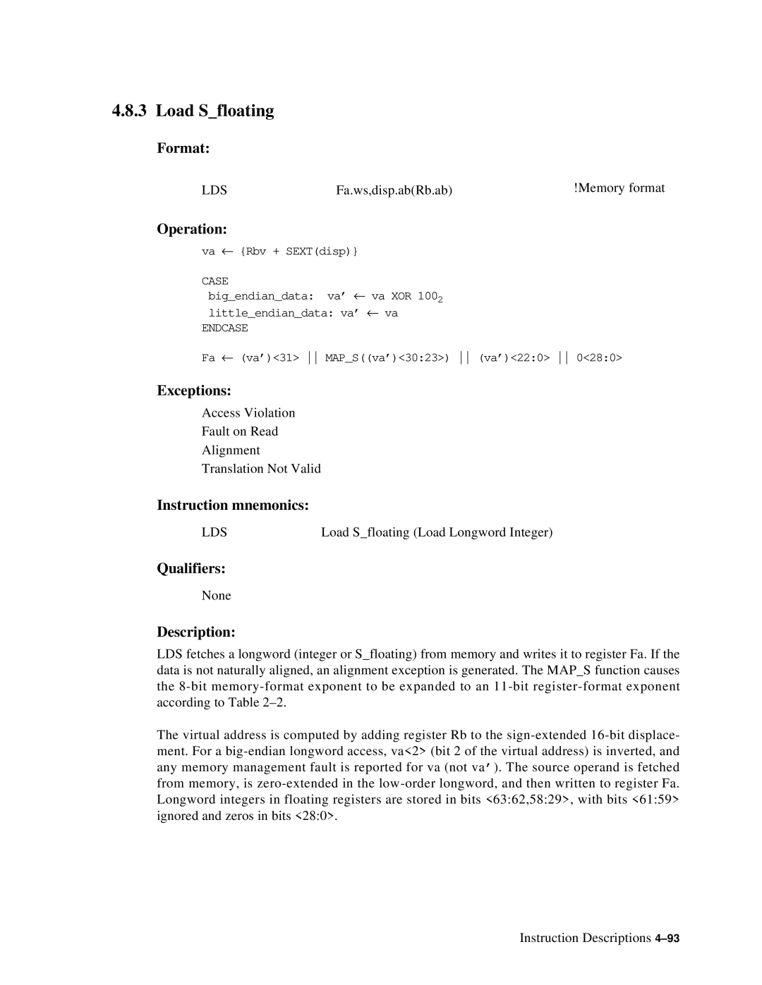 Compaq ECQD2KCTE manual Load Sfloating, Lds 