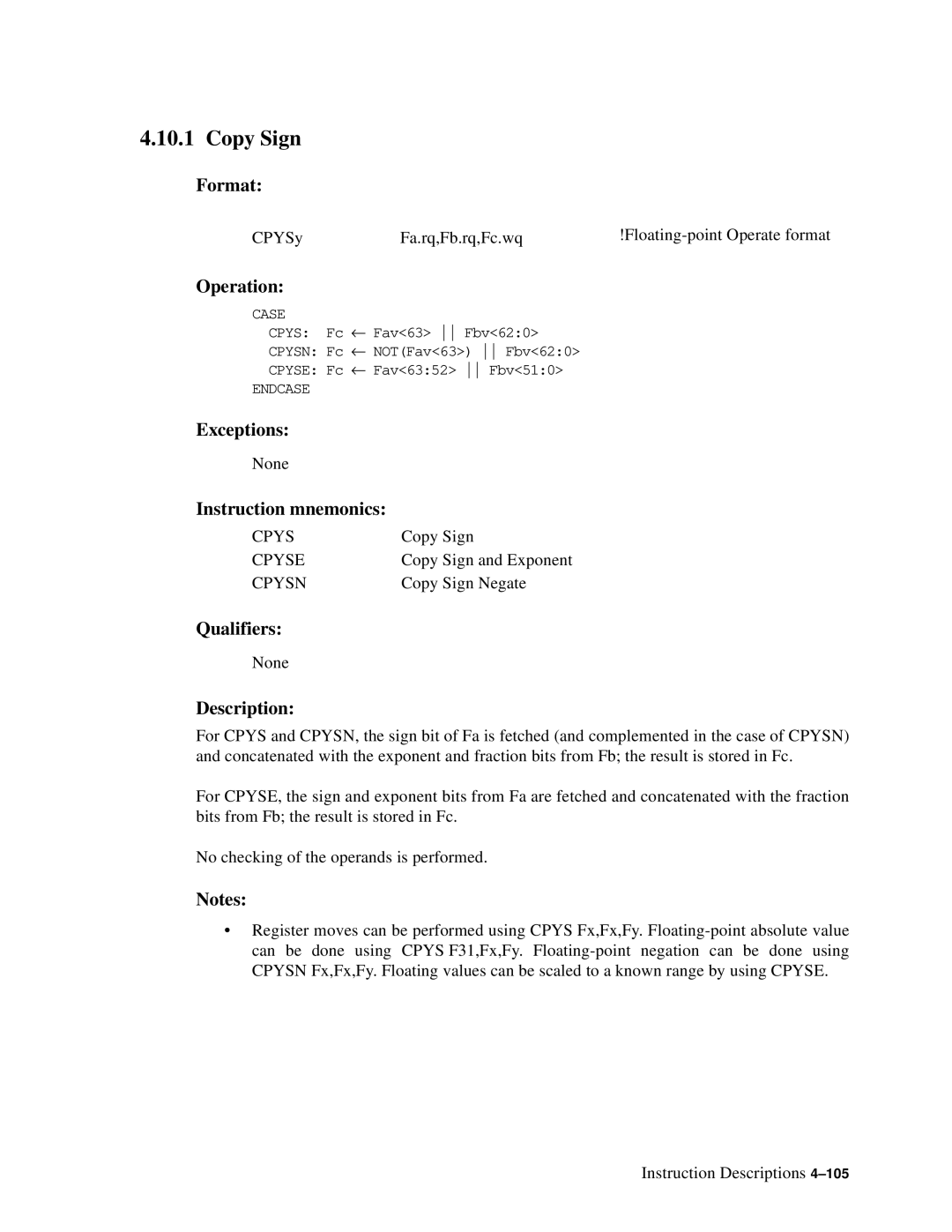 Compaq ECQD2KCTE manual Copy Sign, Format 