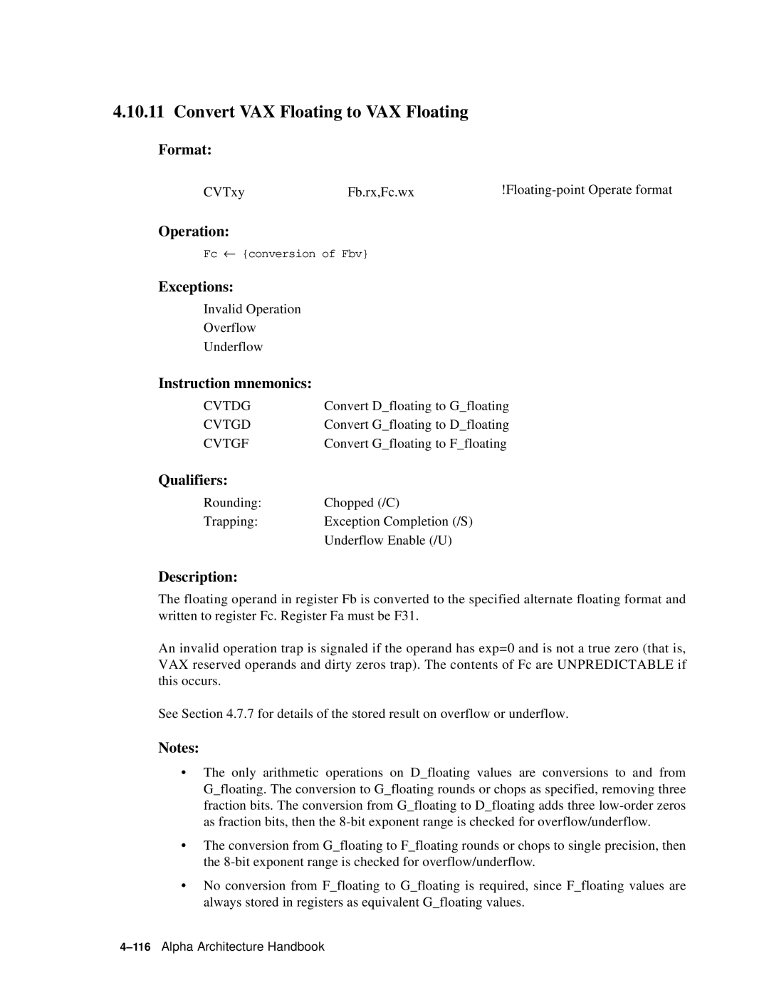 Compaq ECQD2KCTE manual Convert VAX Floating to VAX Floating, Cvtdg 