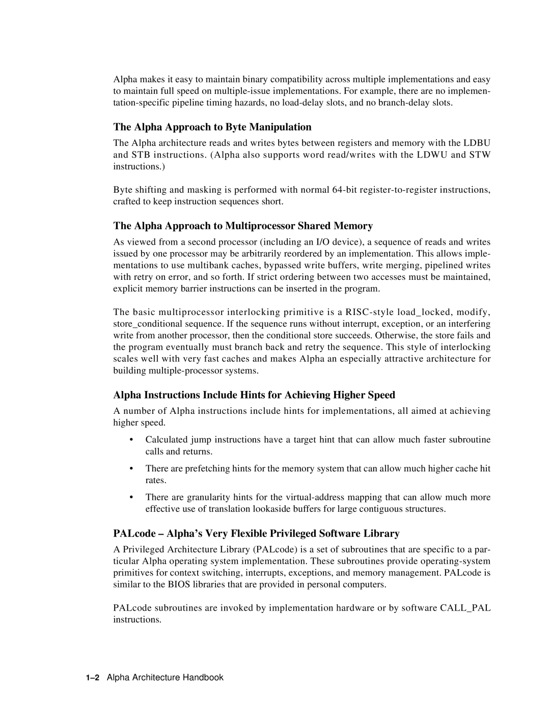 Compaq ECQD2KCTE manual Alpha Approach to Byte Manipulation, Alpha Approach to Multiprocessor Shared Memory 