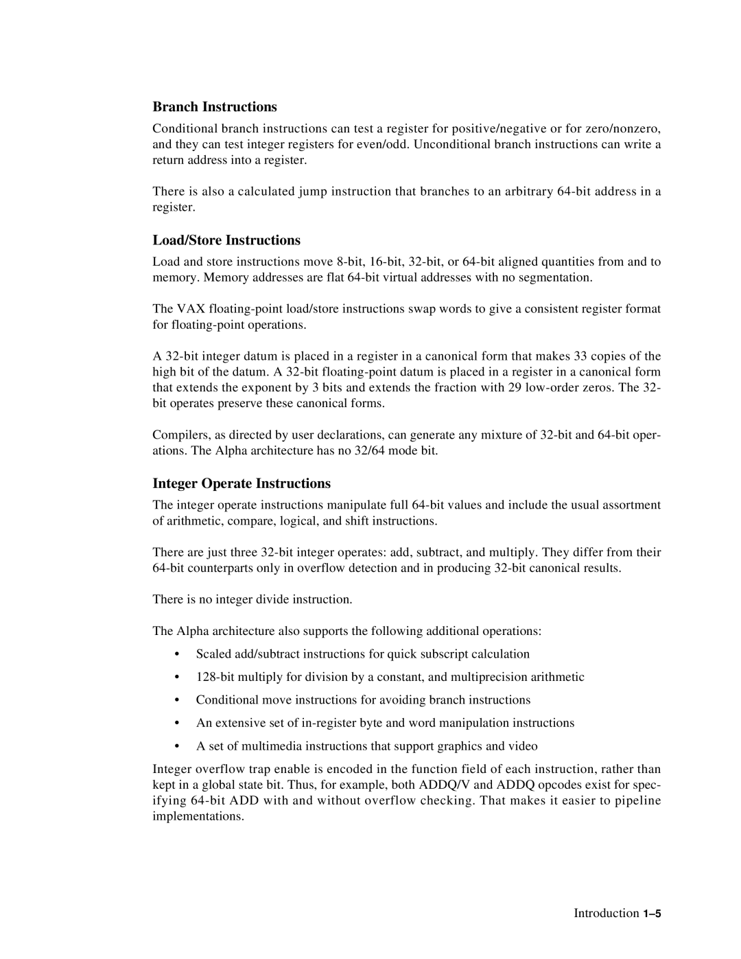 Compaq ECQD2KCTE manual Branch Instructions, Load/Store Instructions, Integer Operate Instructions 