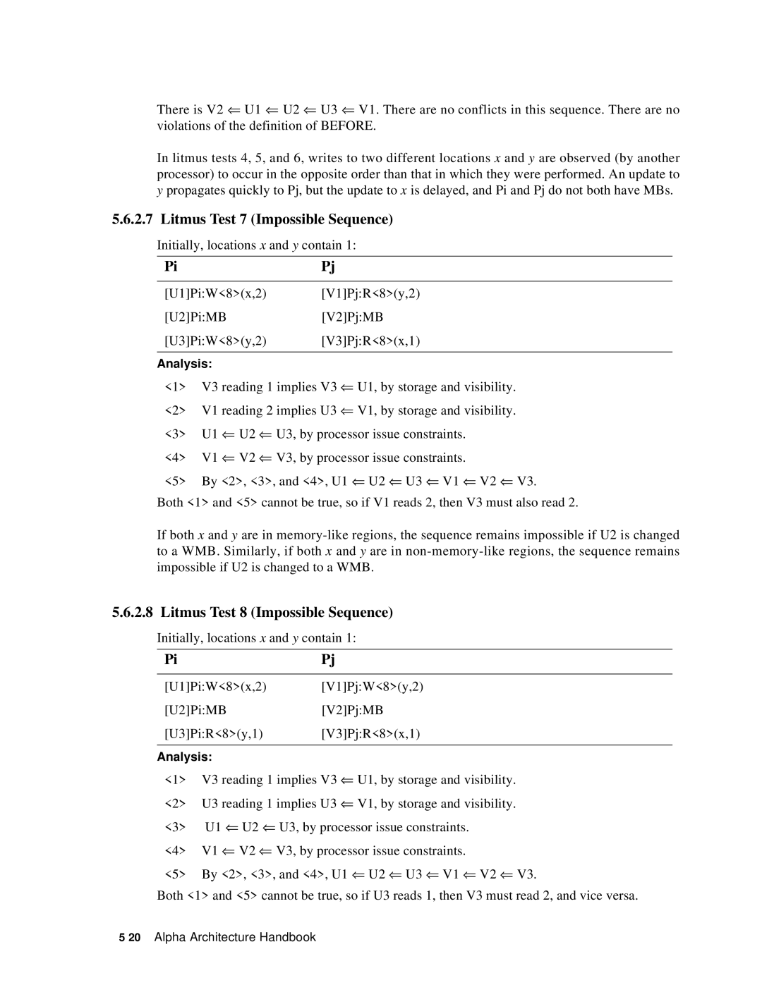 Compaq ECQD2KCTE manual Litmus Test 7 Impossible Sequence, Litmus Test 8 Impossible Sequence 