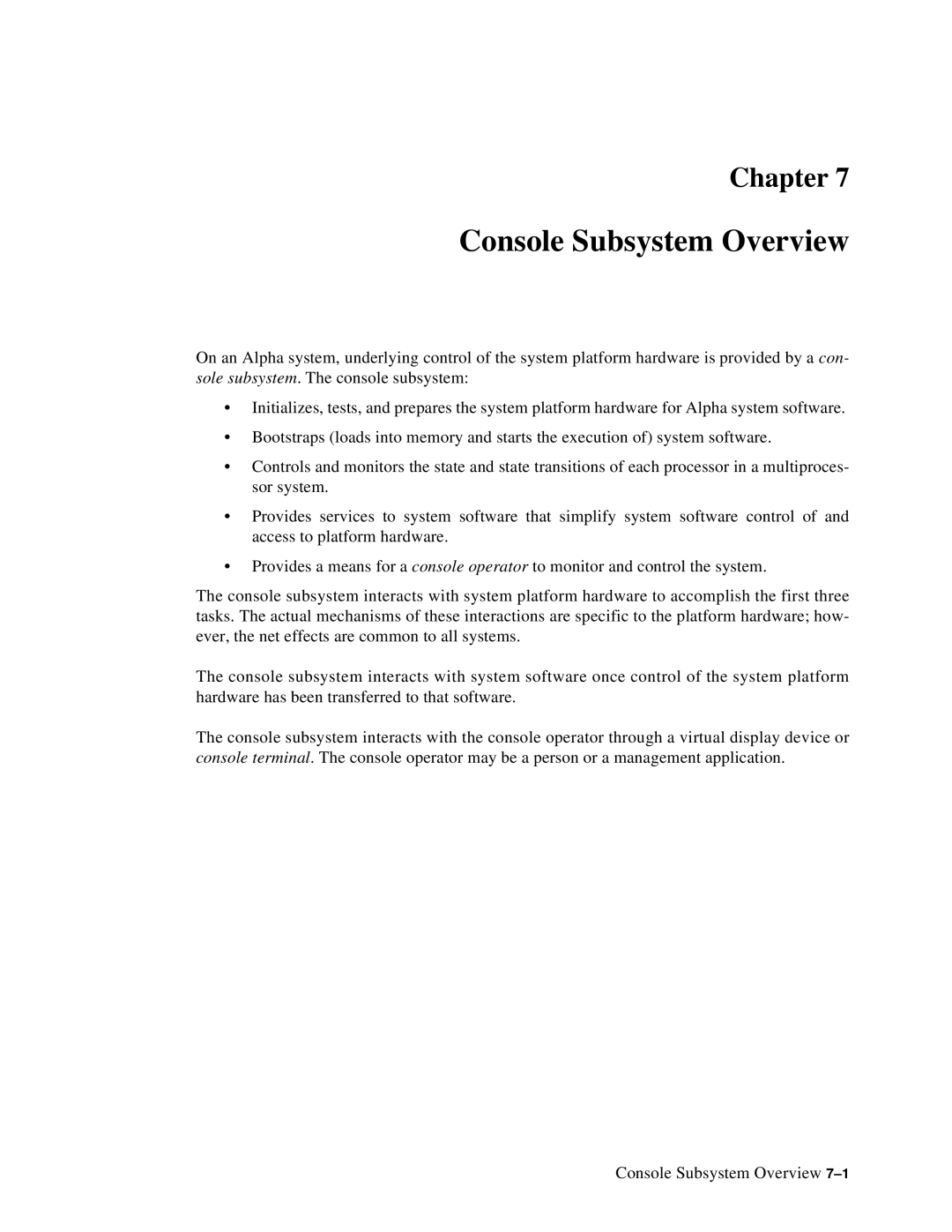 Compaq ECQD2KCTE manual Console Subsystem Overview 