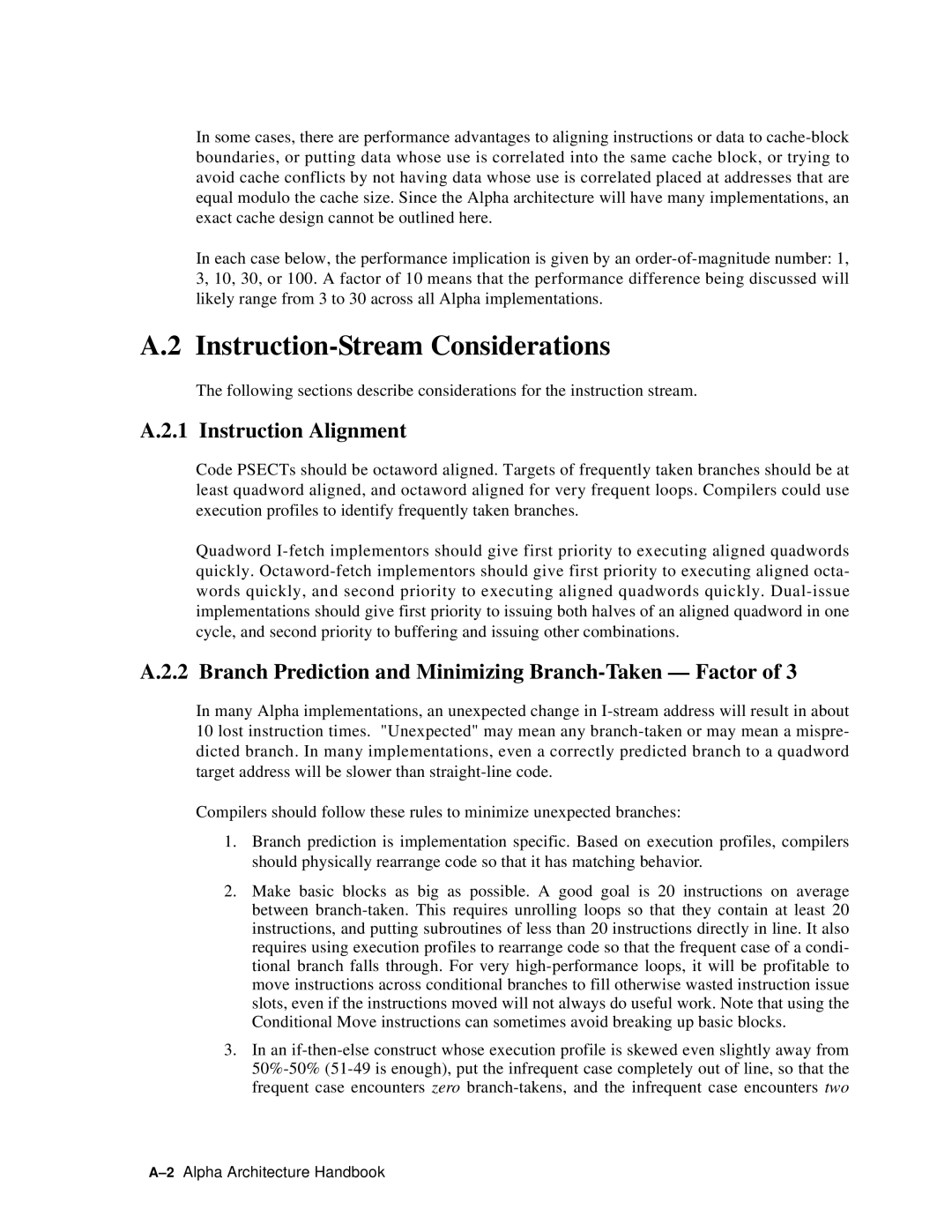 Compaq ECQD2KCTE manual Instruction-Stream Considerations, Instruction Alignment 