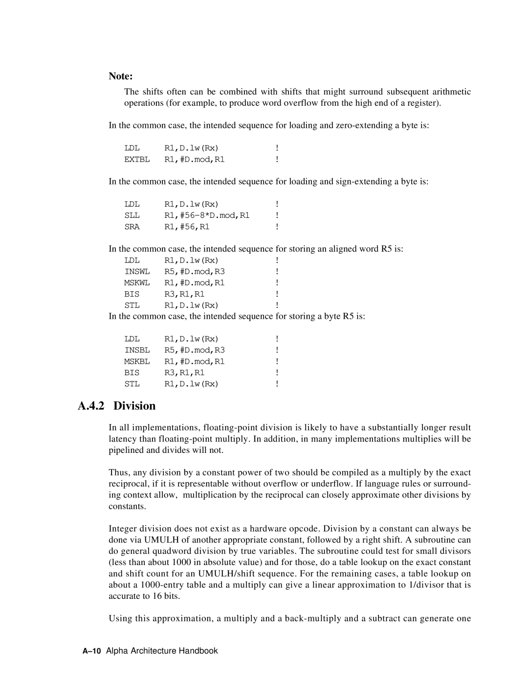 Compaq ECQD2KCTE manual Division 