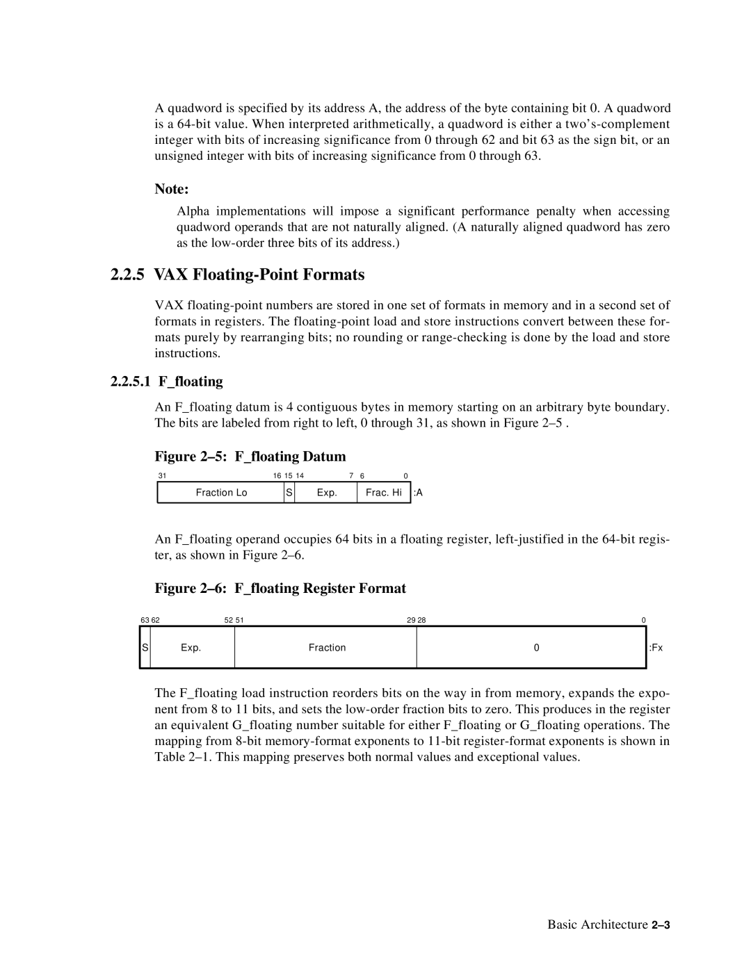 Compaq ECQD2KCTE manual VAX Floating-Point Formats, Ffloating 