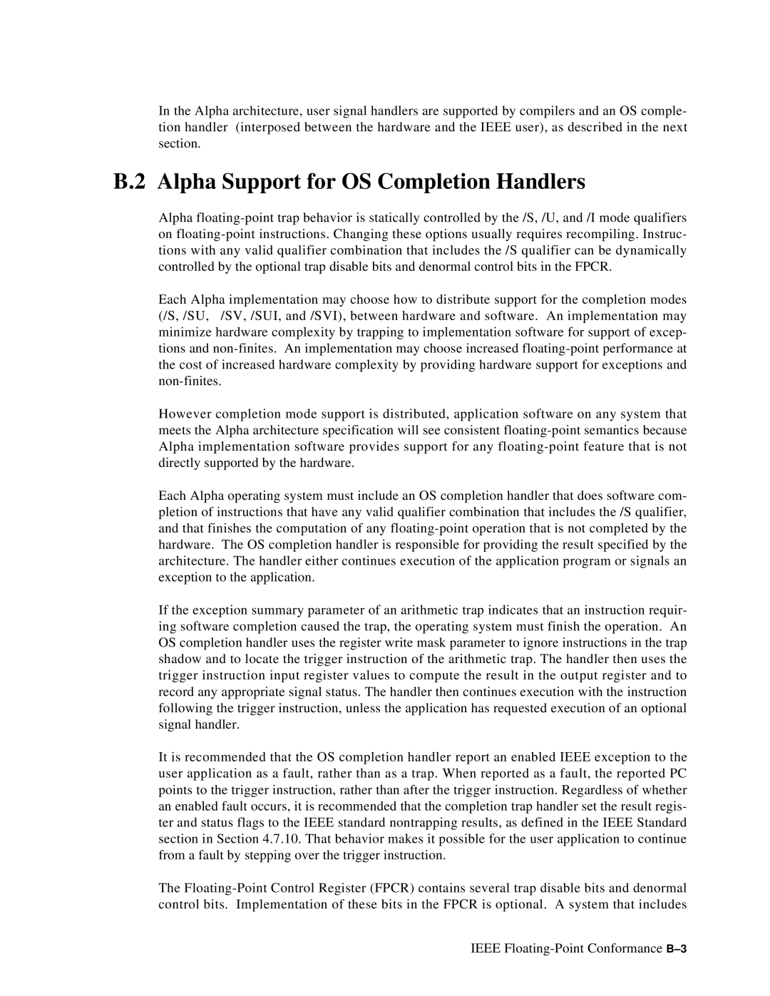 Compaq ECQD2KCTE manual Alpha Support for OS Completion Handlers 