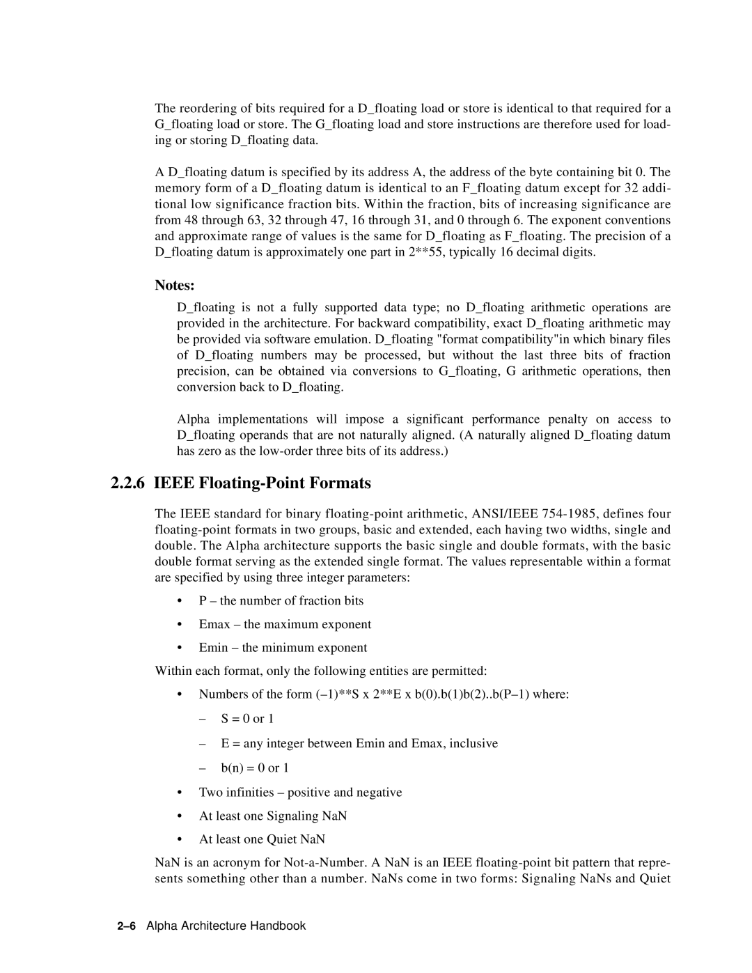 Compaq ECQD2KCTE manual Ieee Floating-Point Formats 