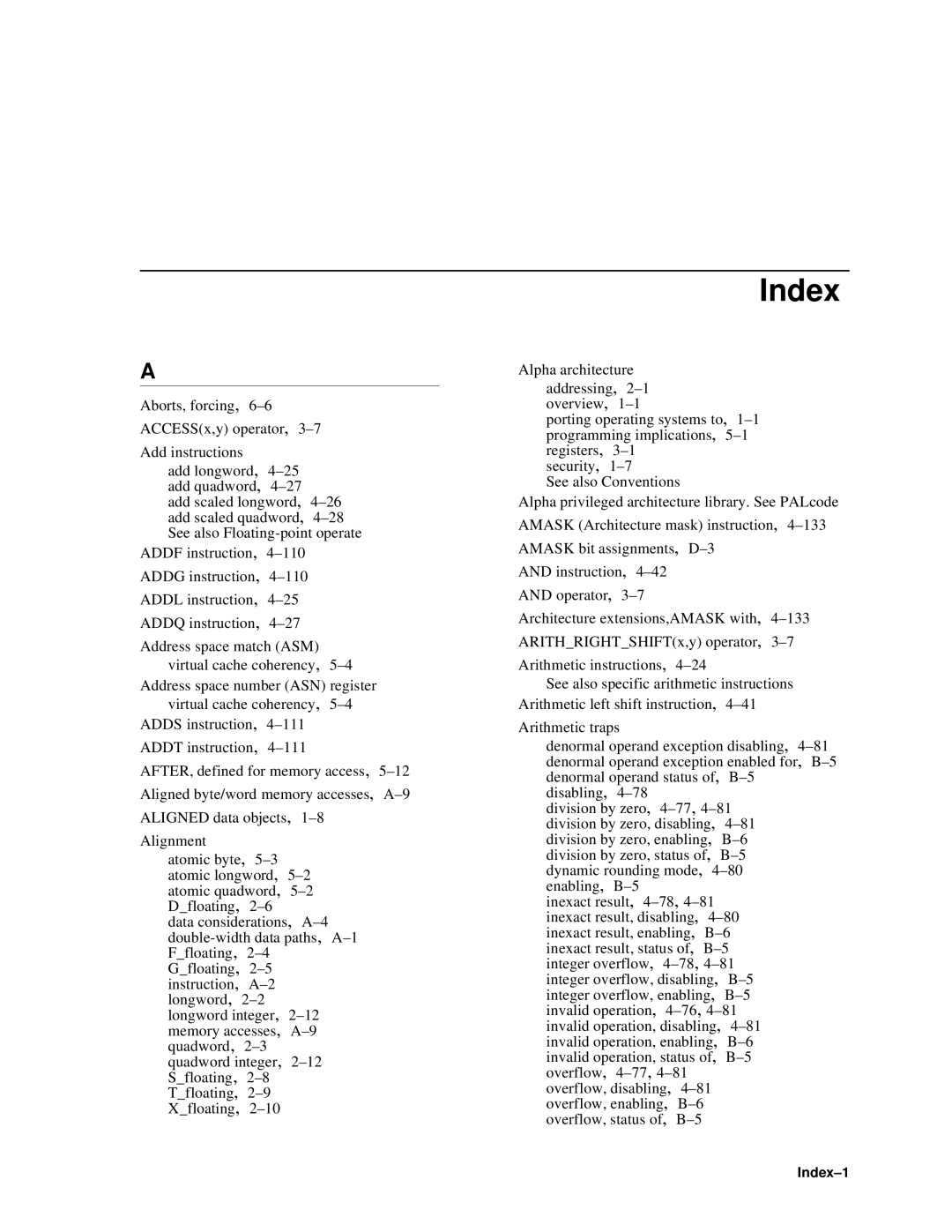 Compaq ECQD2KCTE manual Index 