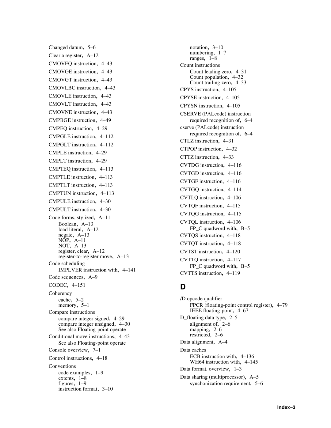 Compaq ECQD2KCTE manual Index-3 