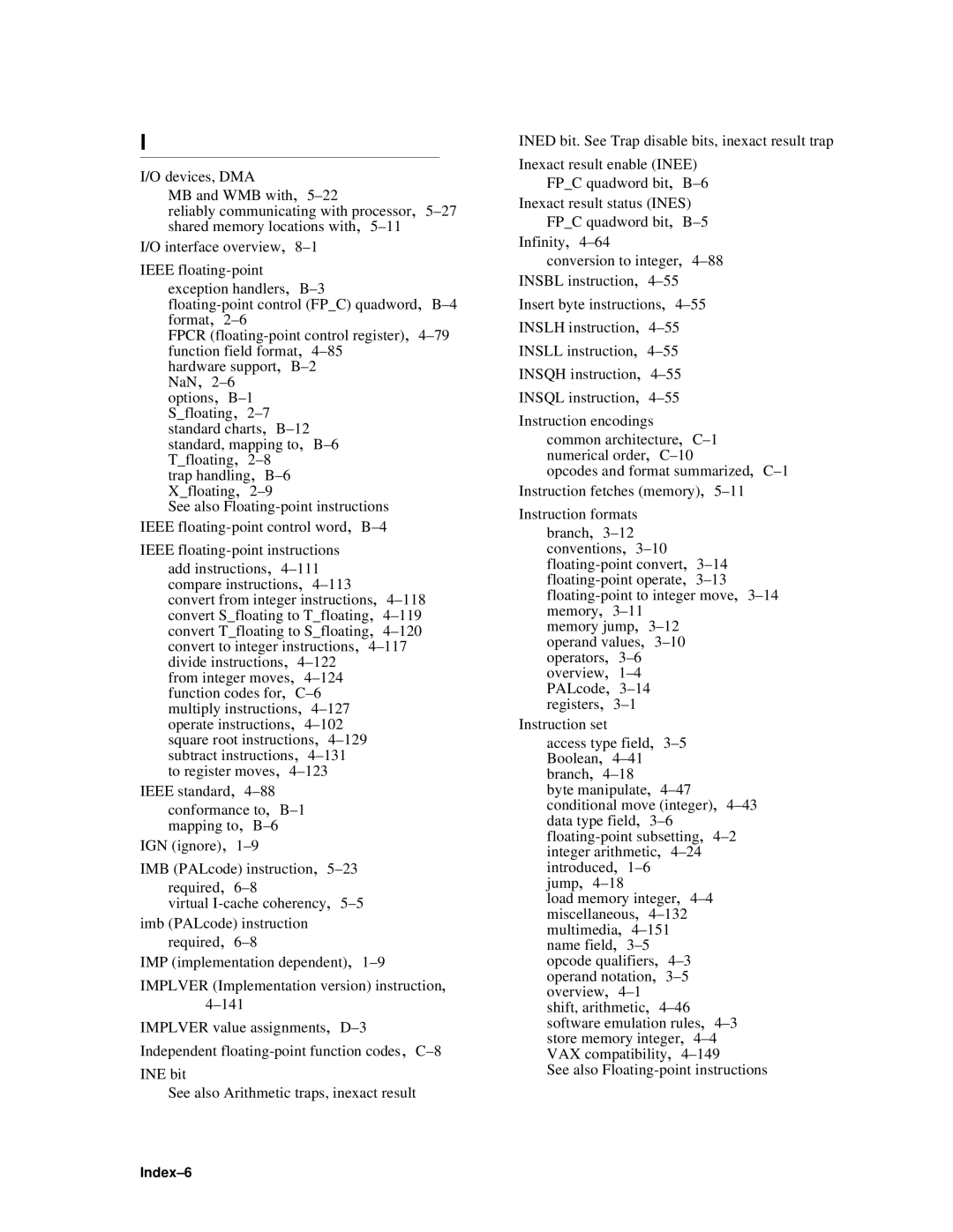 Compaq ECQD2KCTE manual Index-6 