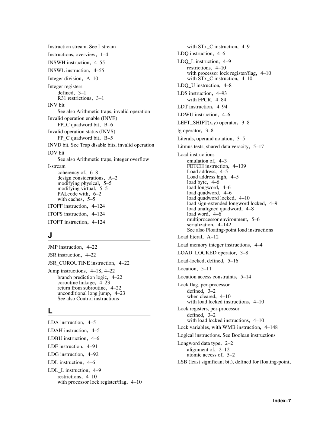 Compaq ECQD2KCTE manual Index-7 