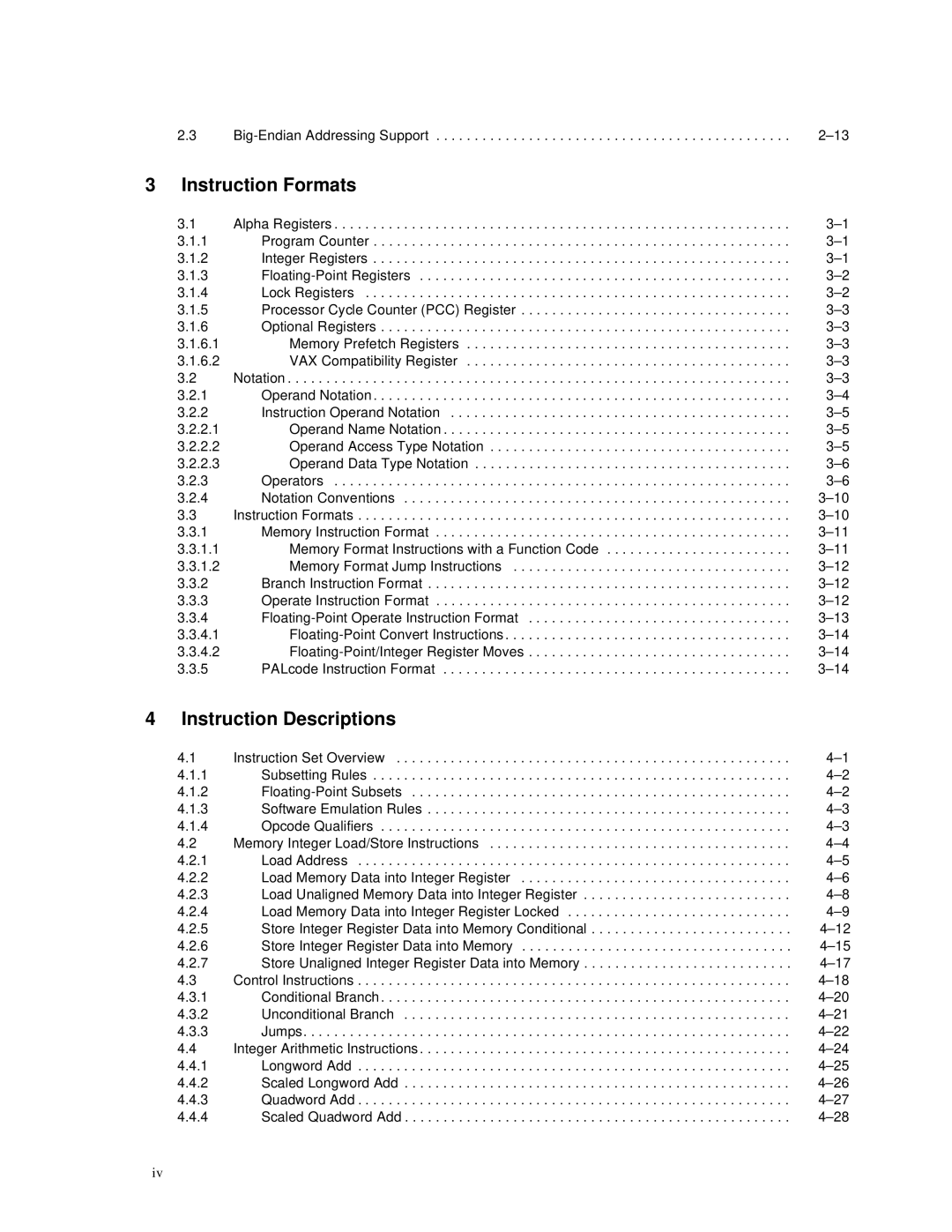 Compaq ECQD2KCTE manual Instruction Formats 