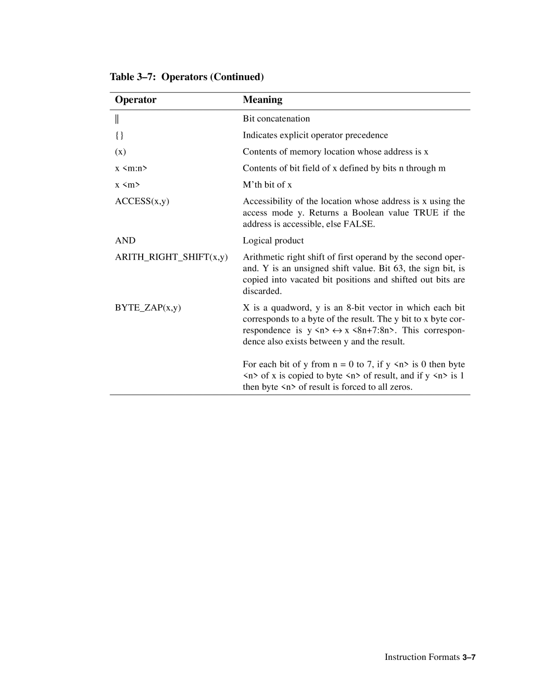 Compaq ECQD2KCTE manual Bit concatenation 