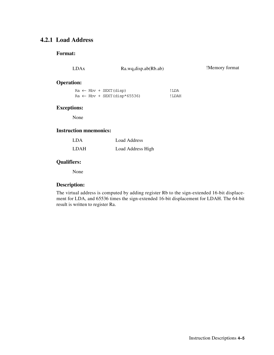 Compaq ECQD2KCTE manual Load Address 