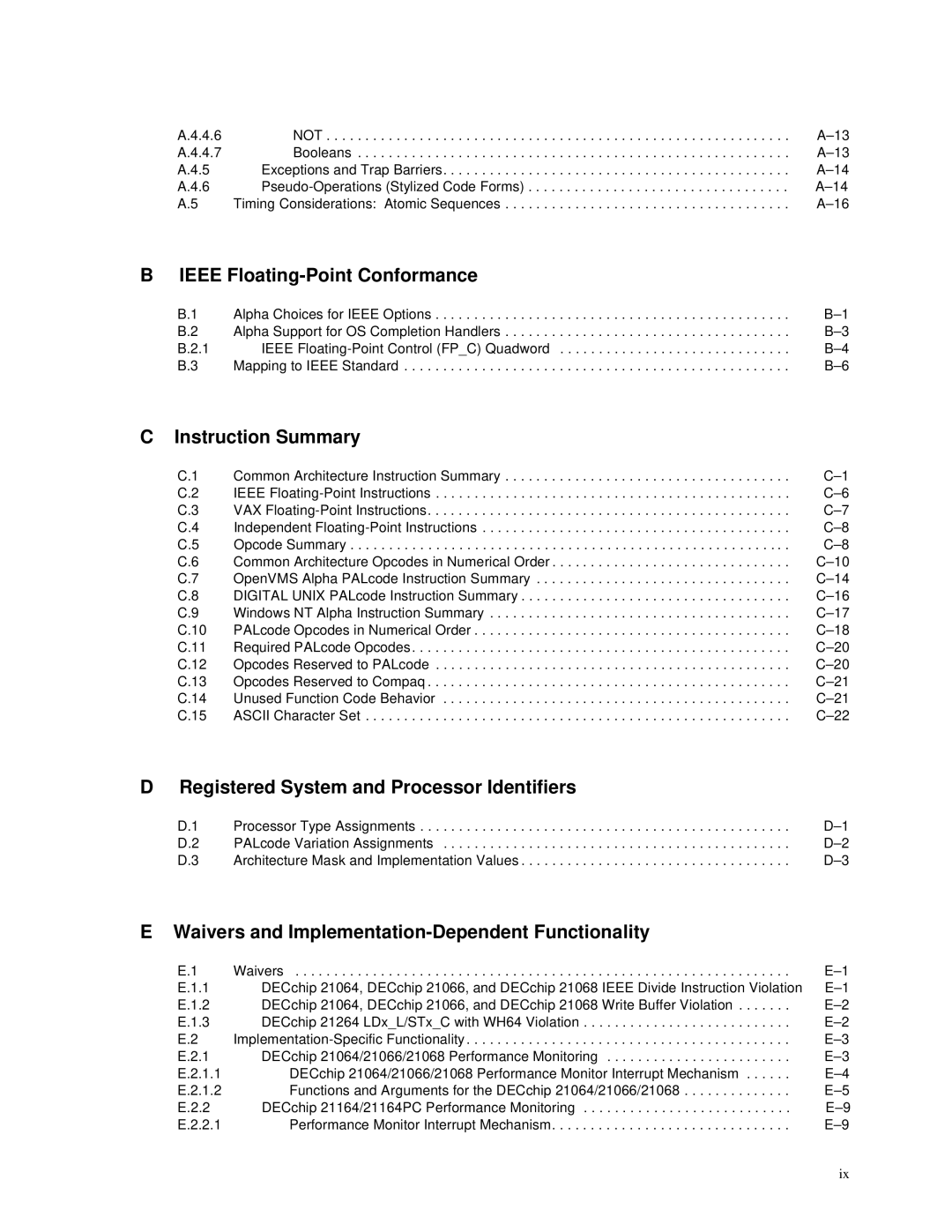 Compaq ECQD2KCTE manual Ieee Floating-Point Conformance 