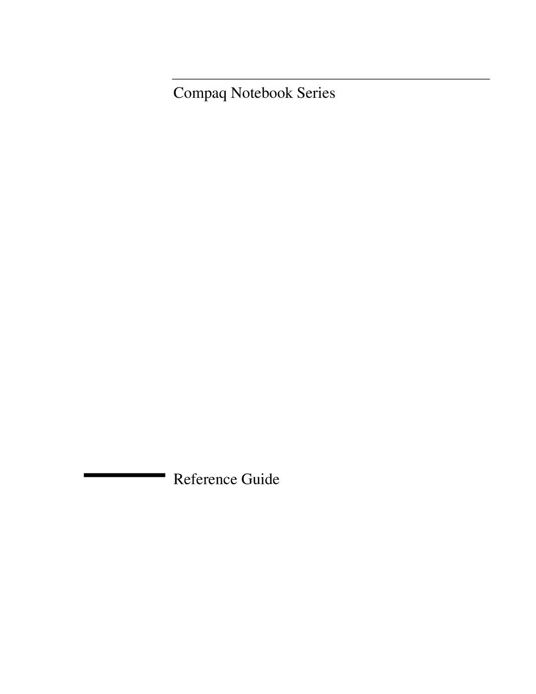 Compaq EH65V, EH63V manual Compaq Notebook Series Reference Guide 