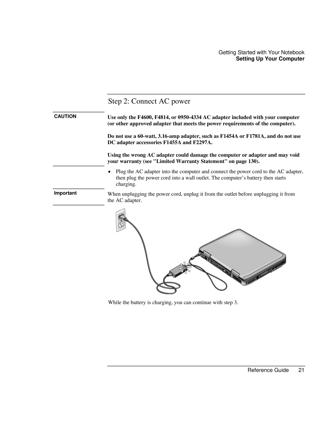 Compaq EH63V, EH65V manual Connect AC power 