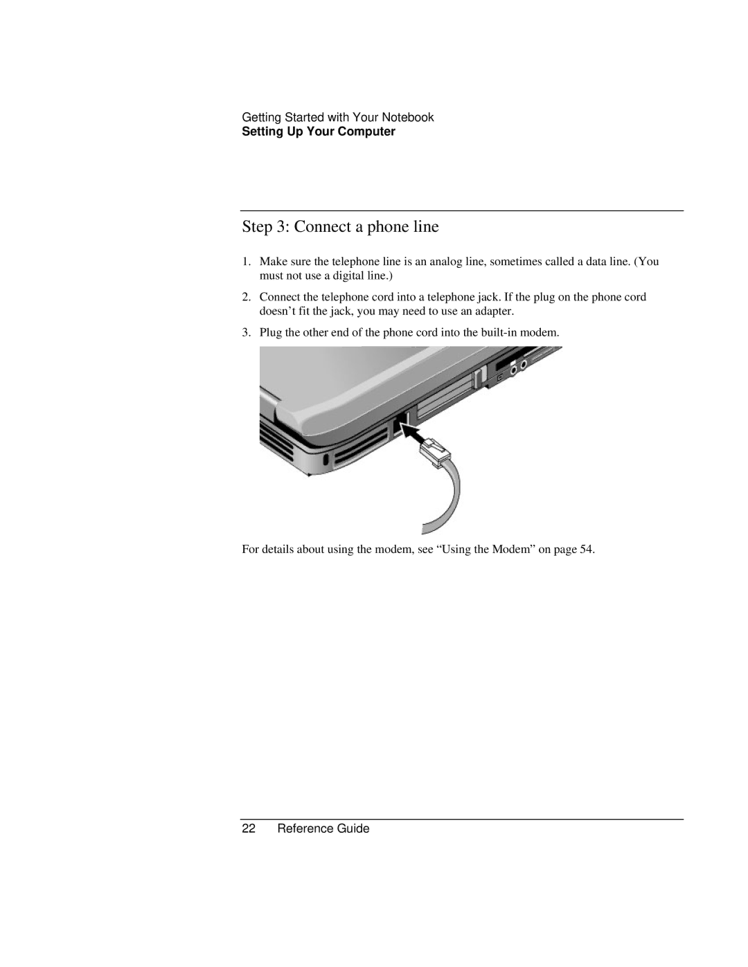 Compaq EH65V, EH63V manual Connect a phone line 